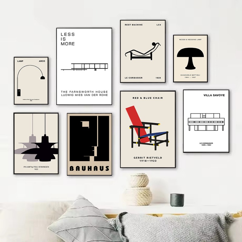 Interior Design Studio - Affiche classique d'architecture abstraite de maison
