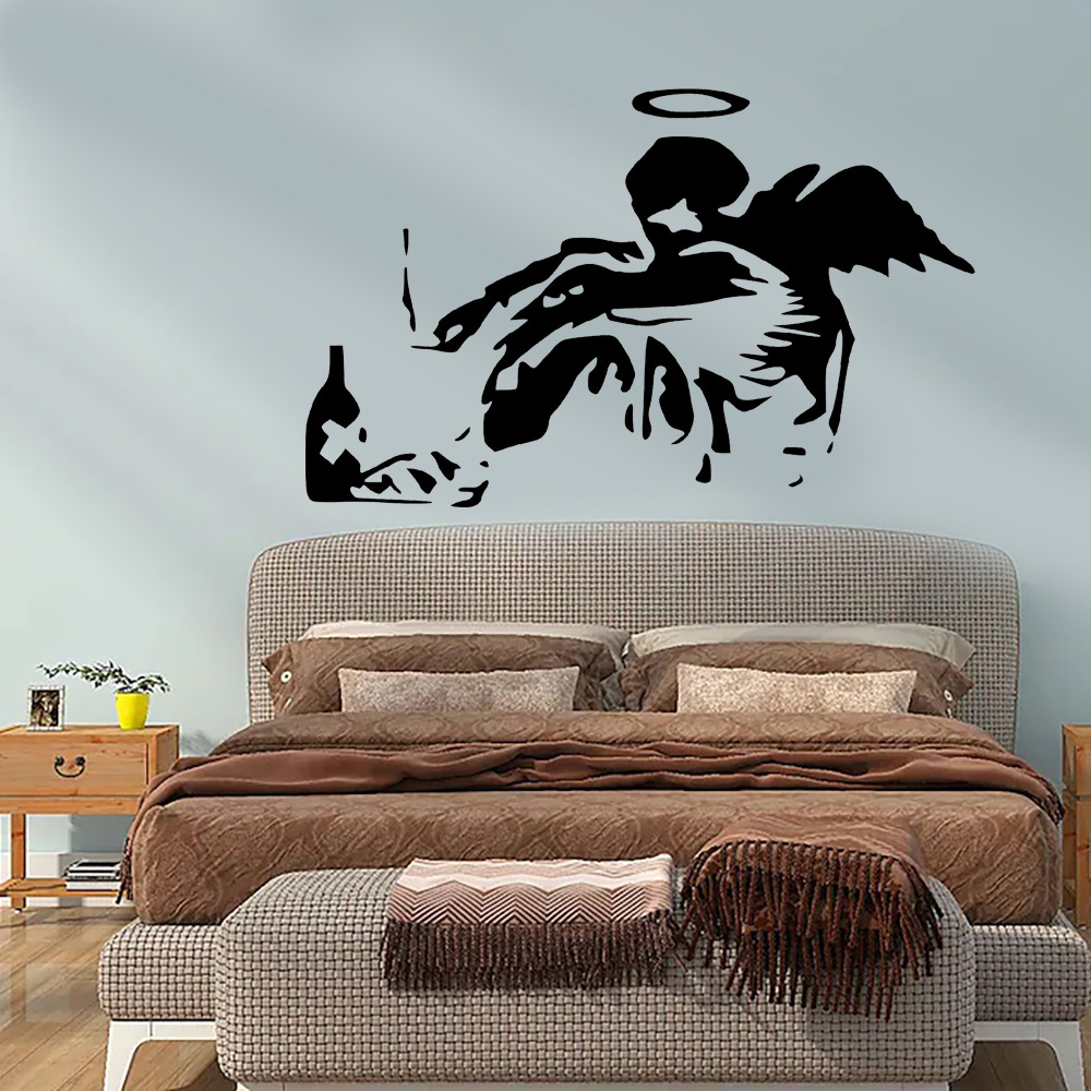 Interior Design Magazine - Banksy – autocollants muraux Graffiti ange