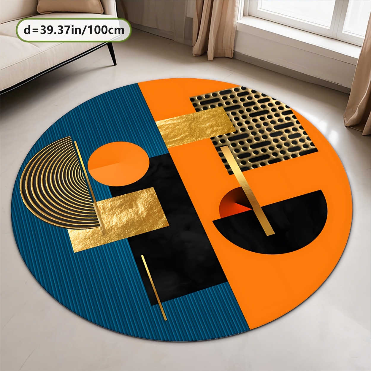 Tapis rond abstrait géométriqu - Interior Design Gold avis et prix