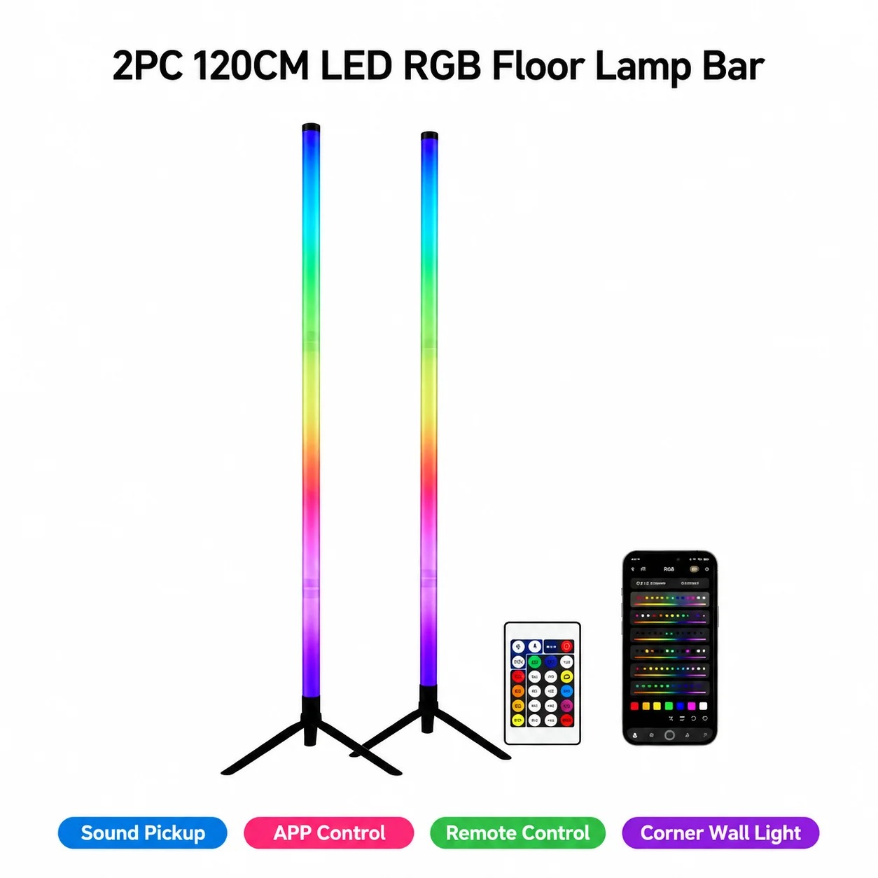 Lot de 2 lampes de sol RGB de  - Interior Design Room avis et prix